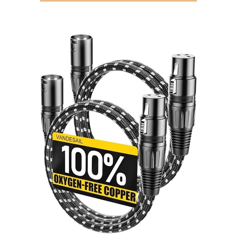 XLR Cables, 3Ft 2 Pack Microphone Cable, XLR Male to Female Balanced Microphone